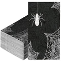 80Pcs Halloween Spider Web Disposable Napkins - Black & White Party Table Decor