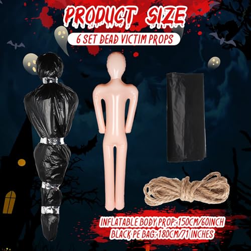 Halloween Decoration Set - 6 Spooky Props with Hanging Ghosts & Accessories, 5FT Outdoor Indoor Decor