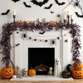 9 Ft Fall Garland with Plum Seeds for Halloween & Thanksgiving Decor - 2 Pack
