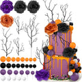 35PCS Cake Decorations Set - Flowers, Balls, Branches for Birthday Wedding Baby Shower