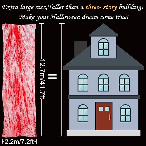 Halloween Red Bloody Creepy Cloth 500 x 87 Inch - Spooky Gauze for Haunted House Decorations - Variation of THIS listing