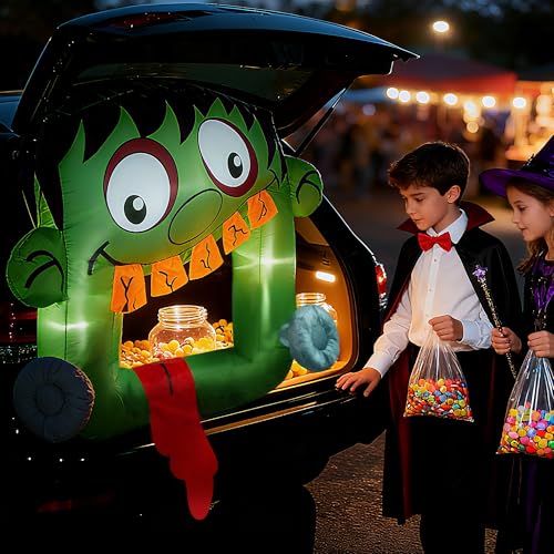 Inflatable Halloween Frankenstein Decor - 4 FT Outdoor Trick-or-Treat Yard Display with LED Lights