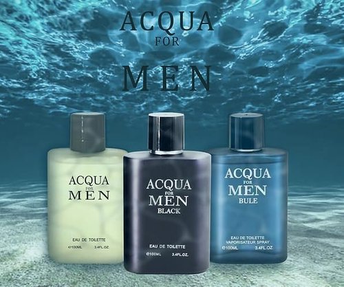 Acqua Cologne for Men - Fragrance Set with Bergamot, Jasmine & Cedarwood | 3.4oz x 3pcs