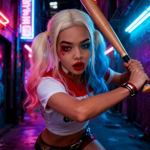 MySense Red & Blue Face Paint Kit for Halloween & Cosplay - Safe, Waterproof, Blendable Sticks & Eyeliner Set
