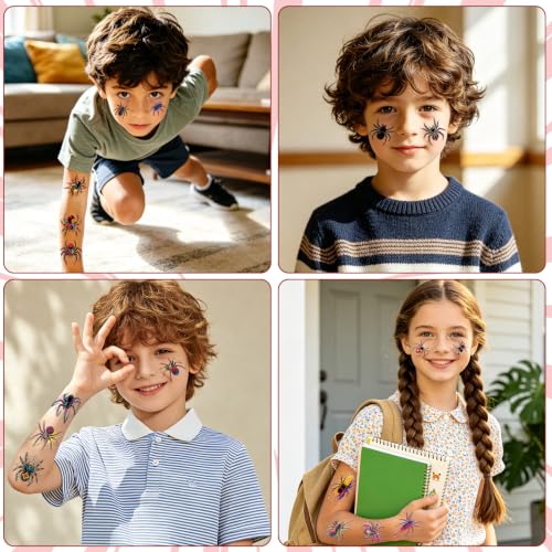 108-Piece Glitter Spider Temporary Tattoos for Kids & Adults Halloween Party Favors