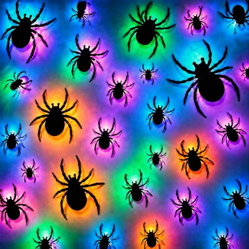 Halloween Spider Wall Decor Set 36 Pcs 3D Creepy Crawling Spiders Indoor Outdoor