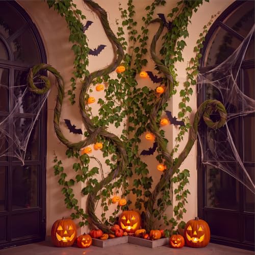 Artificial Tree Branches Set - 74.8 Inch Bendable Moss Covered Vines, Retro Style
