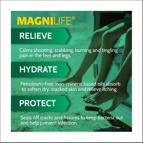 MagniLife DB Pain Relieving Foot Cream, Calming Relief for Burning, Tingling, Shooting & Stabbing Foot Pain, Moisturizing Foot Cream Suitable for Diabetic and Sensitive Skin - 2 Packs of 4 oz Jars