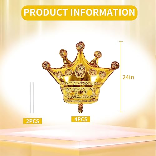 Gold Crown Balloons - 24 Inch Party Decorations for Birthday & Events - Variation of THIS listing