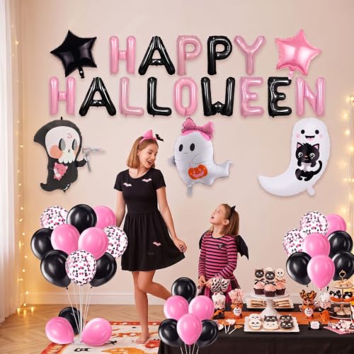 Halloween Party Balloons Set - Includes Grim Reaper, Ghost, Star & 'Happy Halloween' Balloons - Balloon-6
