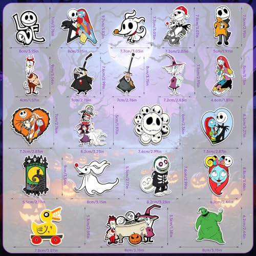 Halloween Christmas Wooden Ornaments Set - 36 Spooky Holiday Tree Decorations