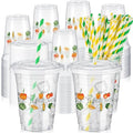 Locally Grown 12 oz Party Cups with Lids & Straws - Green Variation