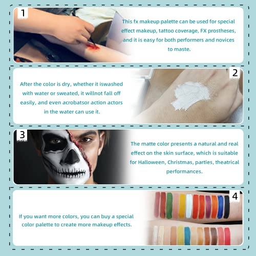 Alcohol Activated Makeup Palette 12 Colors - Bright Colors Halloween FX