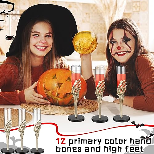 Champagne Plastic Skeleton Hand Flutes - 12 Pack, 2.7 Oz Halloween Party Cups