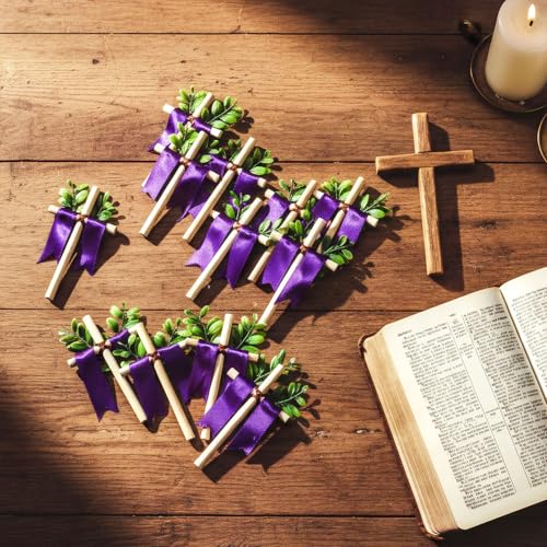 Christian Handheld Cross Set for Palm Sunday Easter Decorations - 4.7" x 2.8"