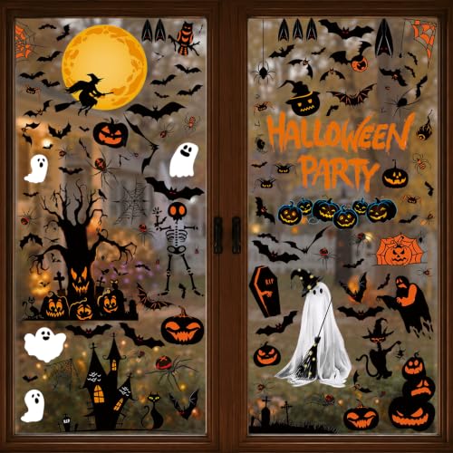 Halloween Window Clings - 9 Sheets Halloween Decorations Window Stickers - Halloween Party