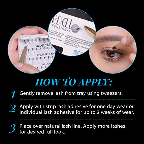 Individual False Eyelashes Long Black 4 Pack - Natural Look DIY Clusters