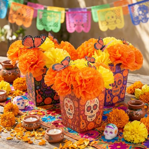 Day of the Dead Fiesta Centerpiece Set - Sugar Skull & Marigold Decor