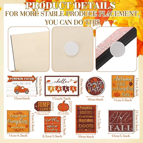 Farmhouse Fall Tiered Tray Decor Set - Rustic Pumpkin & Truck Signs, Simple Style