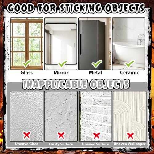 Large Ghost Halloween Window Stickers - White, 8 Sheets for Indoor & Outdoor Decor