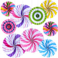 Candy Themed Hanging Paper Fans - 27 Piece Party Decorations - Classic Variation