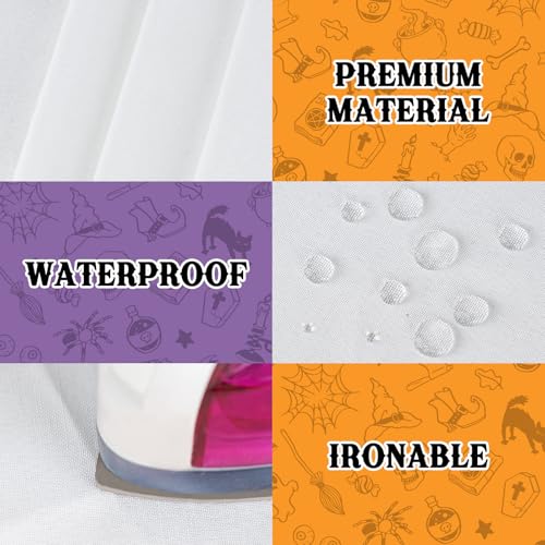 Halloween Spider Web Oval Tablecloth - Black & Orange, 54 x 72 Inches, Reusable