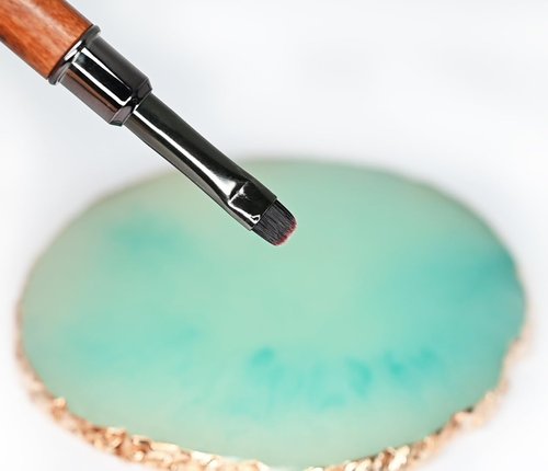 Present Gel Nail Brush,UV Gel Nail Brush,Nail Art Tips Builder Brush Pen,Sturdy Wooden Handle Nail Art Tools for French Nails (Light Wood Grain Color)