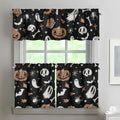 Halloween Kitchen Curtains and Valances Set of 3 - Goth Pumpkin Ghost Decor, 27.5W x 24L
