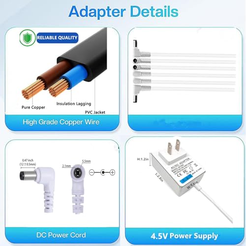 4.5V Lemax Power Adapter for Christmas & Halloween Village Lights 8 Outlets