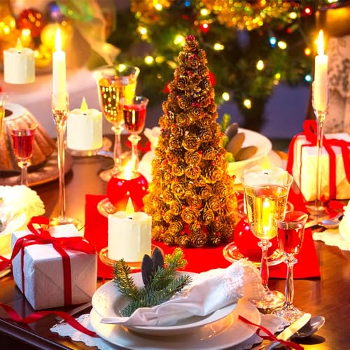Rechargeable Flameless Candles Set - Dimmable LED Tea Lights with Timer for Home Holiday Decor