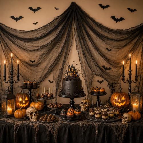 Halloween Party Decorations Black Creepy Cloth & Bat Wall Decor - Black Bat Variation
