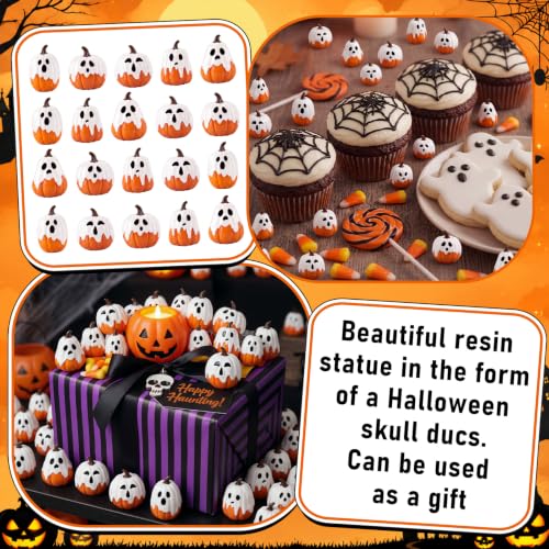 Mini Halloween Ghost Pumpkin Resin Decor Set - 50 Pieces for Crafts & Garden Displays