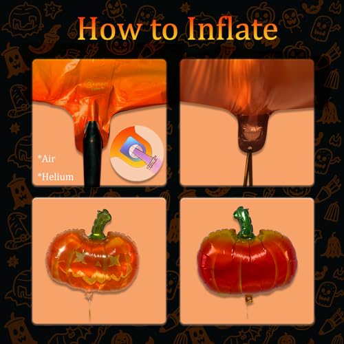 Halloween Pumpkin Foil Balloon 17 Inch Jack-O'-Lantern Party Decoration Set
