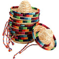 Mini Mexican Straw Sombrero Party Hats - Set of 12 for Cinco de Mayo and Events