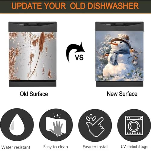 Christmas Snowman Magnetic Dishwasher Cover 23x26 Inches - Kitchen Decor