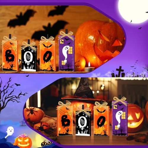 Britimes Halloween Ghost Bat Sign Tiered Tray Decor - BOO! Variation