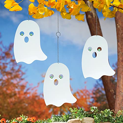 Halloween Glow-in-The-Dark Hanging Ghosts Decor Set - Elf Variation, Waterproof Outdoor Ghost Silhouettes, Spooky Yard Decorations
