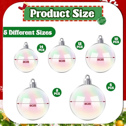 50 PCS Halloween Iridescent Plastic Ball Decorations - 1.18 to 3.15 Inch Sizes