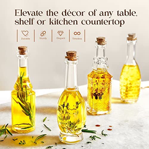 Mini Glass Bottles with Corks 12-Pack Assorted Shapes for Crafts and Decor
