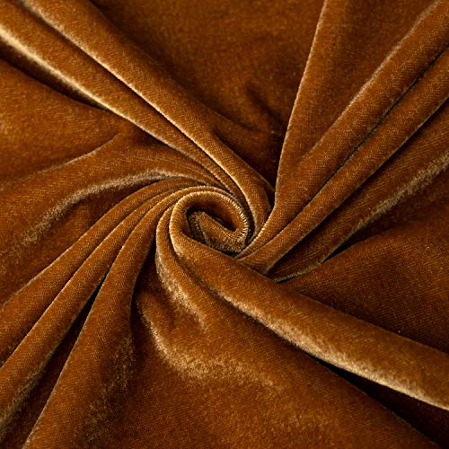 70x52 Inch Velvet Rectangular Tablecloth with Ruffle - Golden Camel