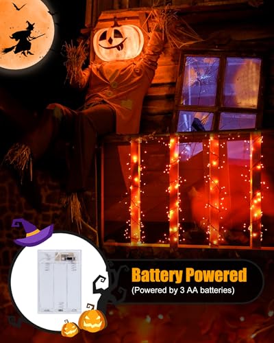 Minetom Fairy String Lights Battery Operated - Orange 5ft 60 LED Twinkle Lights