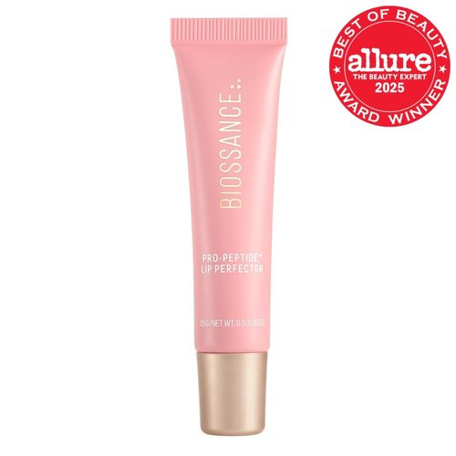 Biossance Pro-Peptide Lip Perfector - Deeply Hydrating Vegan Lip Balm with Pro-Peptides & Hyaluronic Acid | Silky Glossy Finish