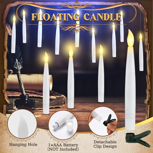 Flameless Floating Candles with Remote & Timer - Halloween & Holiday Decor, 12PCS