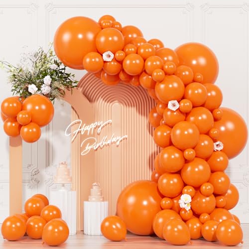 Orange Balloons Garland Kit 104pcs Multi-Size Latex Party Decorations - Variation: Orange