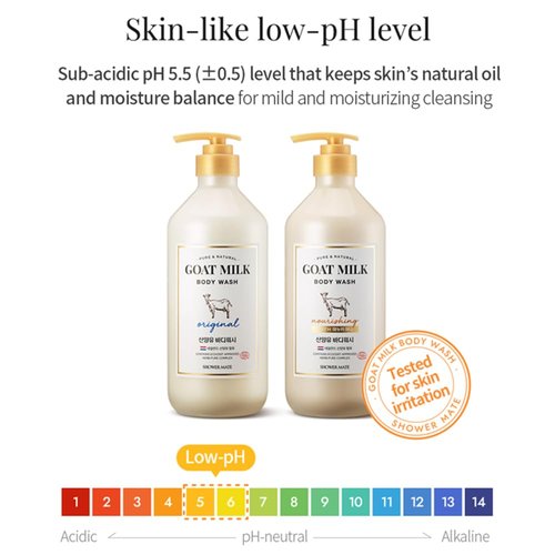 SHOWERMATE Goat Milk Body Wash - Nourishing Manuka Honey Formula | 27 fl oz / 800 ml