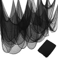 Halloween Creepy Cloth Large Black Gauze Fabric for Outdoor Decorations - 80x500in Black & White Variation