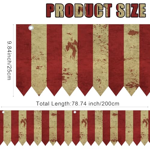 6 Pack Red White Striped Circus Tent Halloween Banner Set - Carnival Party Decor