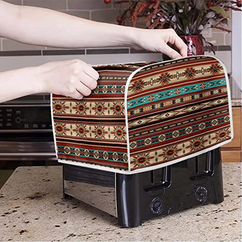 Southwestern Toaster Cover 2 Slice Wide Slot Dust Protector - Boho Aztec Style S - ZFRXIGN