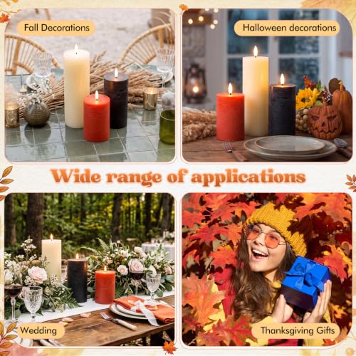 Thanksgiving Flameless LED Candles Set - Fall Autumn Autumn Decor, 3 Sizes