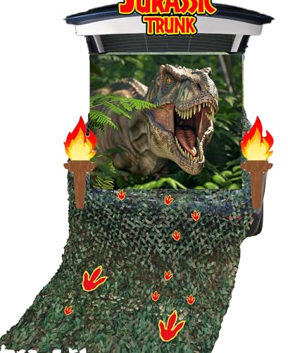Dinosaur Trunk or Treat Car Decorations Kit - Green Halloween SUV Decor